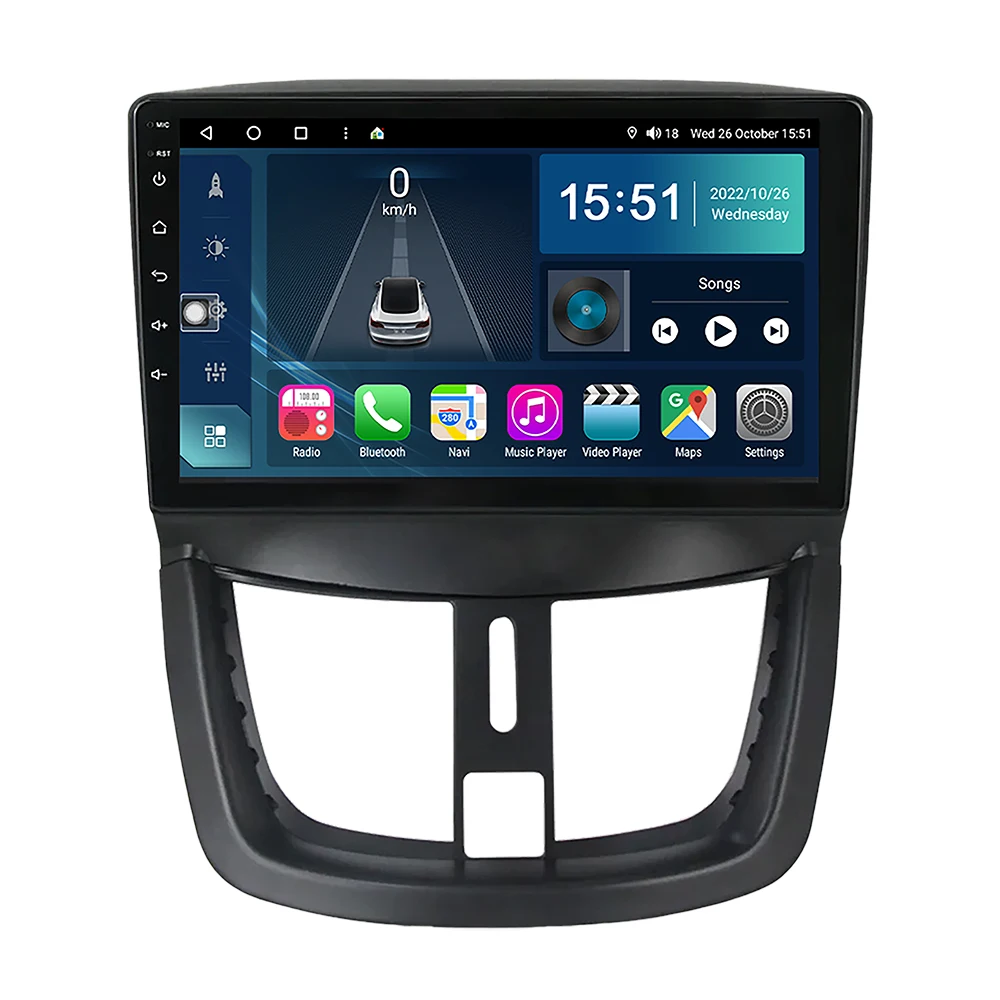 Touch Screen Android Car Radio GPS Navigation DVD Player Stereo Multimedia Audio System for Peugeot 207 207CC 2007-2014