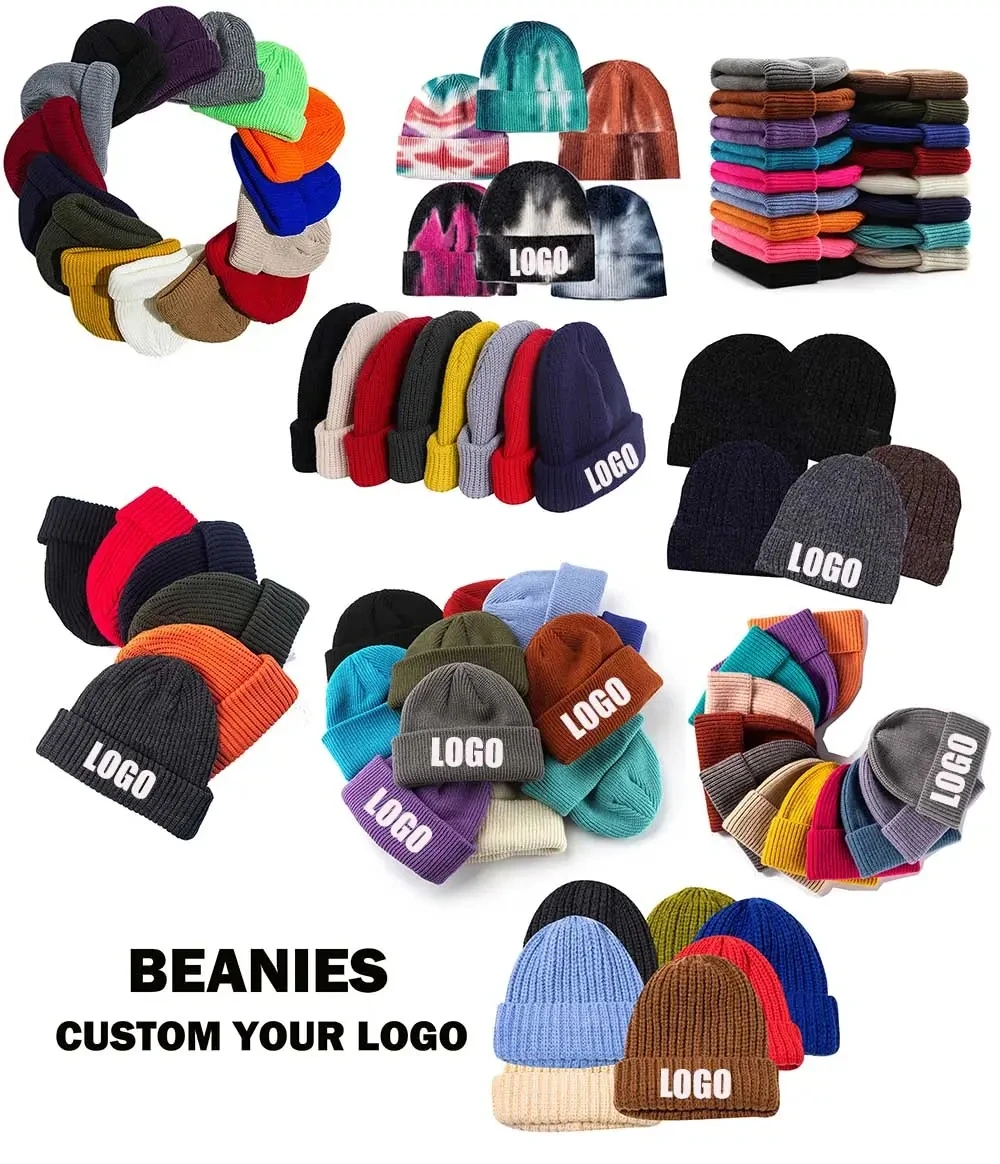 Custom Logo Embroidered Bennie Beanie Hat - Winter Warmth
