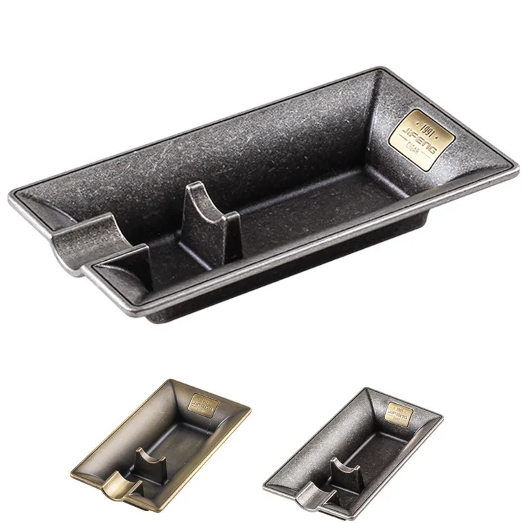 Оптовая продажа креативная латунная металлическая сигарная пепельница с индивидуальным логотипом винтажная индивидуальная держателем для сигар бронзовая