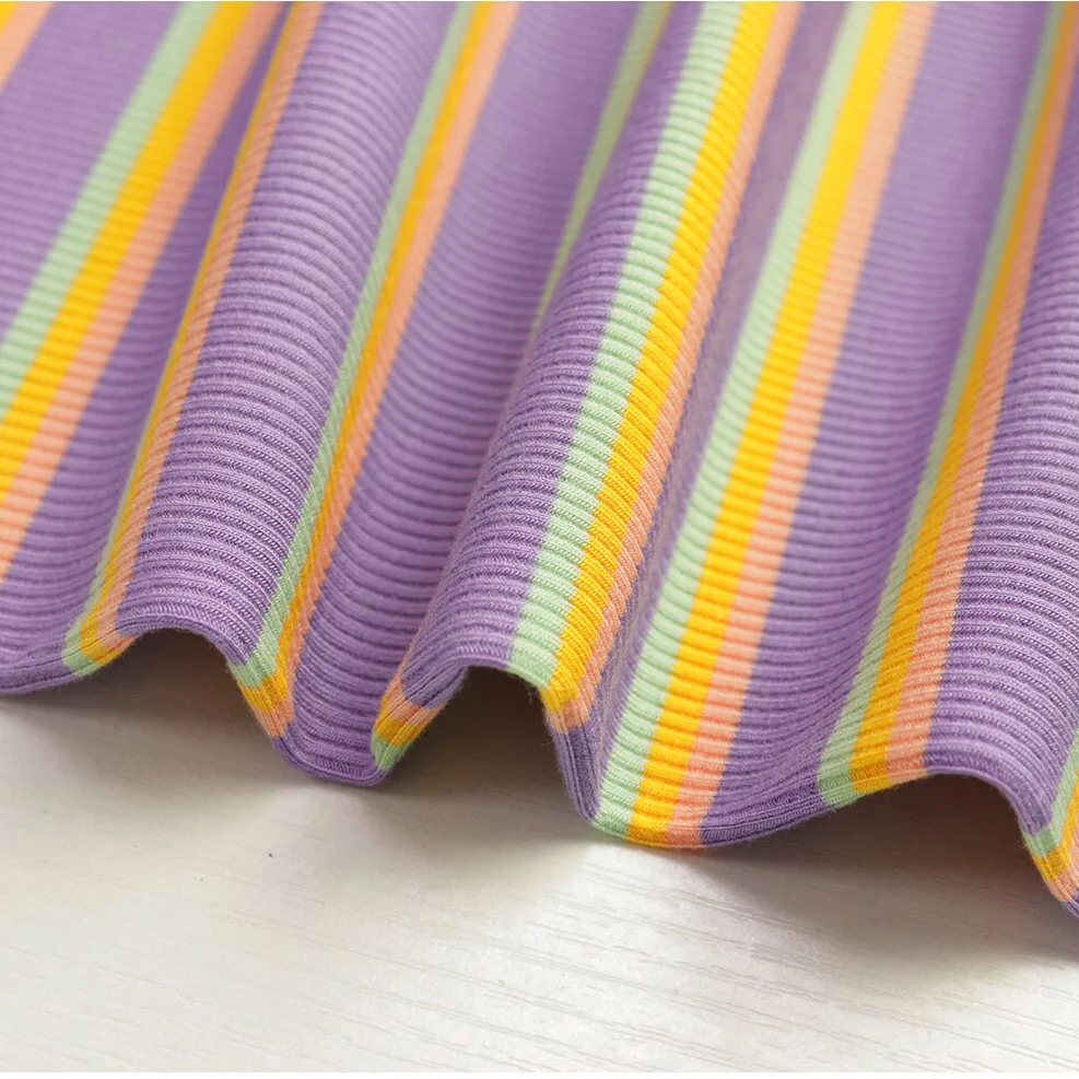 Точечная оптовая продажа, дешевая цена, поставщик полосатых тканей, трикотажная ребристая ткань, подходящая для дна рубашки, платья, ткань
