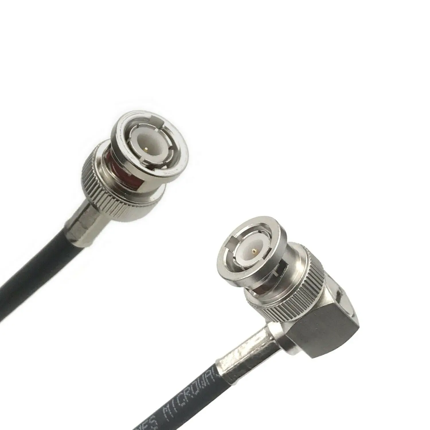 Cable coaxial RG223 de 50 ohmios, BNC, ángulo recto, baja pérdida para comunicación