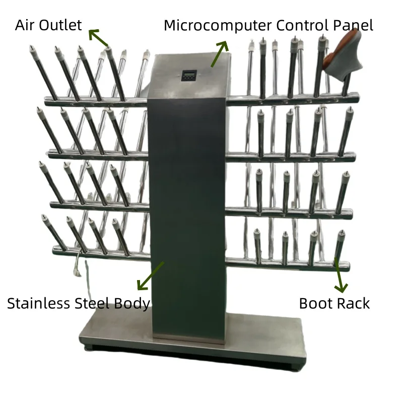 Stainless steel boot cleaning machine for worker hygiene and food safety control in slaughterhouses