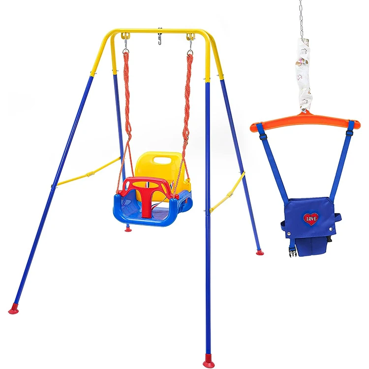 3-in-1 Foldable Metal Baby Swing Jumper Set for Toddlers