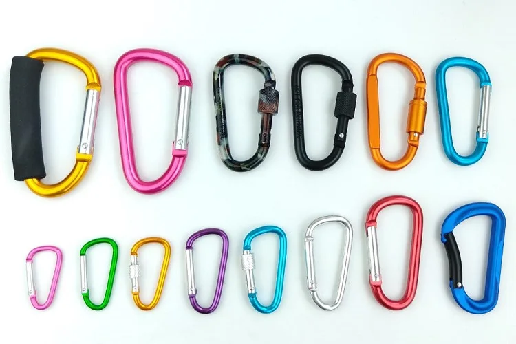 Colorful Geometric Triangle Shaped Stock Clip Key Chain Carabiner