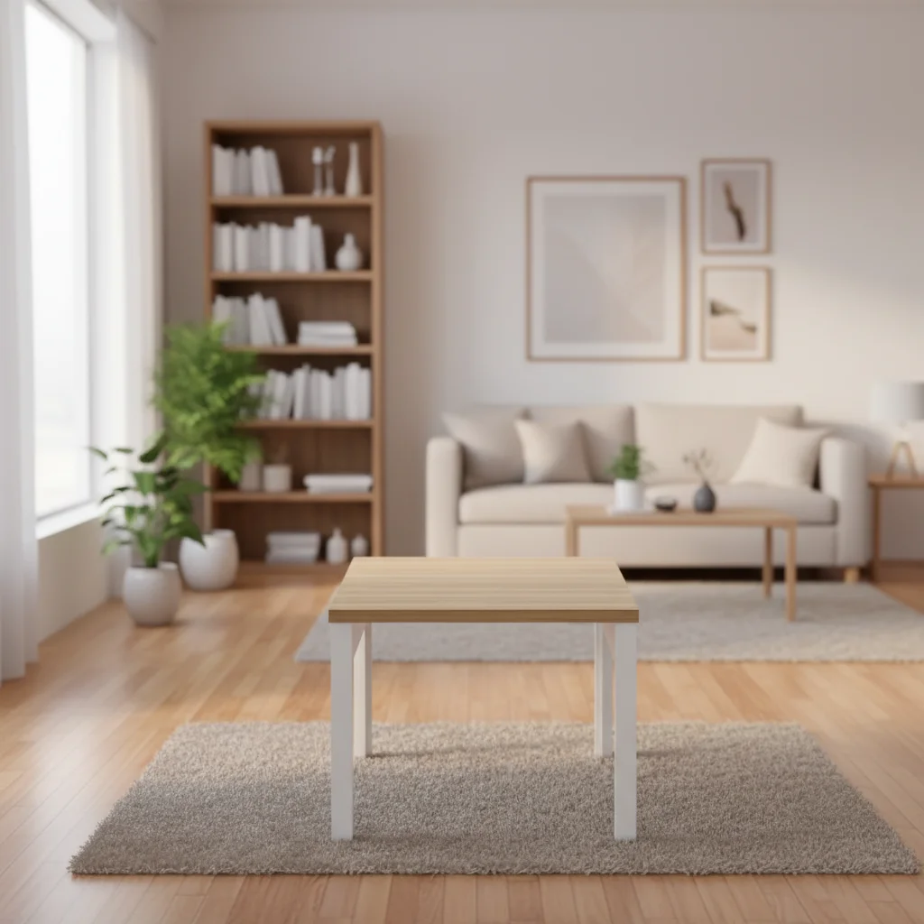 Square Coffee Table Steel Frame Modern Accent Piece Living Room Decor Compact Side Table Office Furniture Desks 3