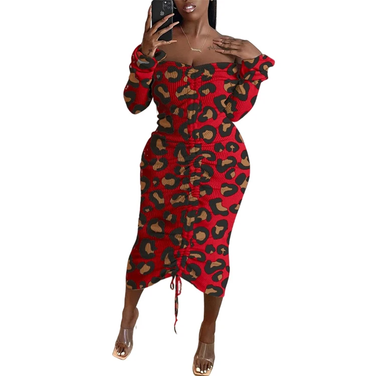 Vestido De Mujer Con Estampado De Leopardo Y Espalda Abierta Vestido De Mujer Con Estampado De Leopardo Y Espalda Abierta