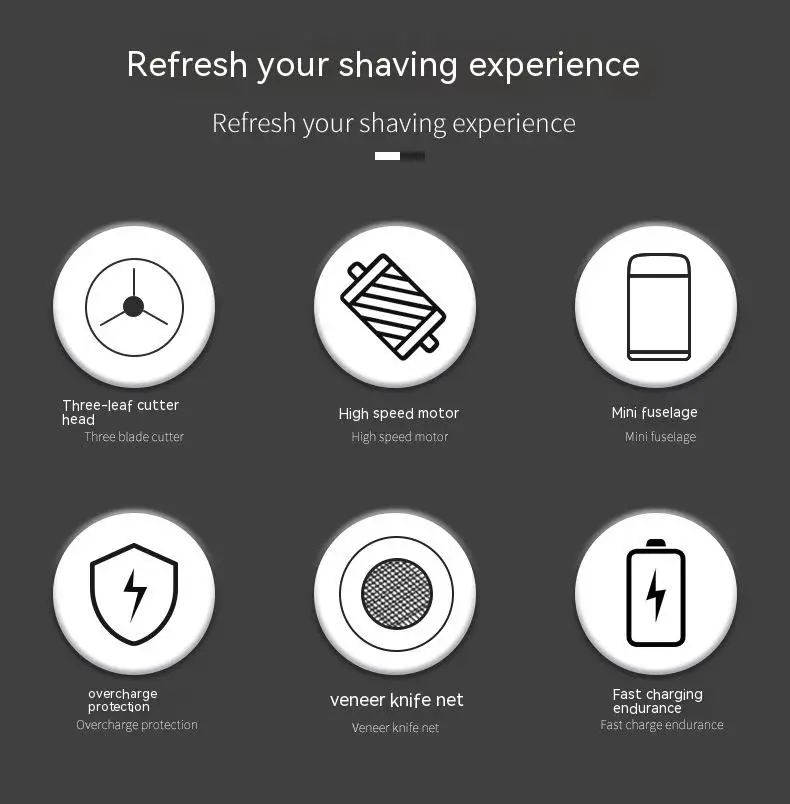 Waterproof Rechargeable Professional Men Beard Shaver Cordless Electric