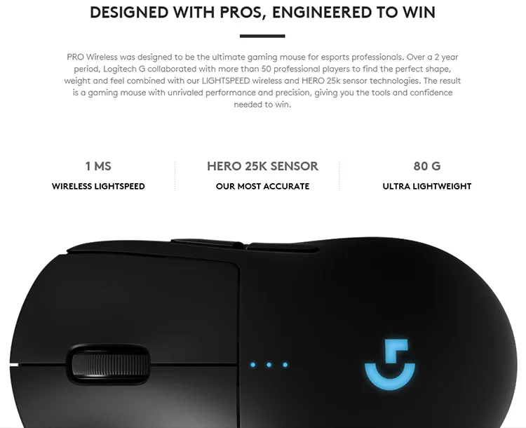 Logitech G Pro Wireless Gaming Mouse Sensor Lightweight Gaming Mouse ...