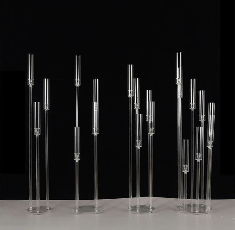 Хрустальная акриловая подставка для цветов, свадебное украшение, свадебные центральные части, акриловые подсвечники для украшения стола