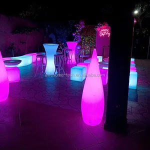 Portable Led Illuminated Bar Water Drop Shape Light Decorations Rechargeable Colorful Glowing Nightclub Bar Night Furniture