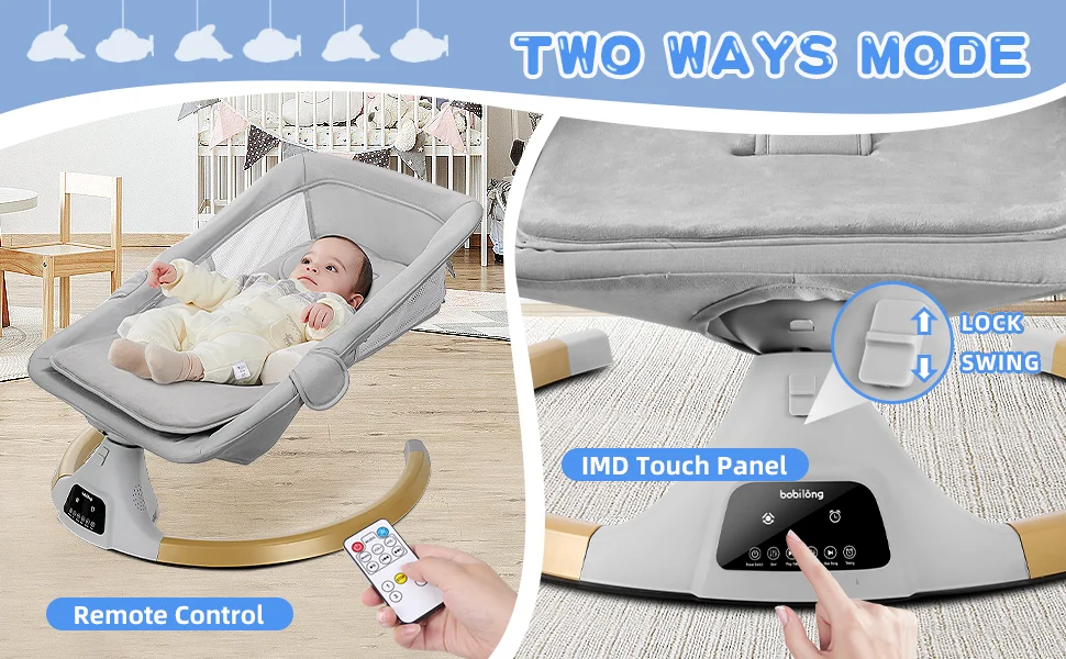 Portable Remote Electric Baby Rocker Chair Swing Lullaby With Music For