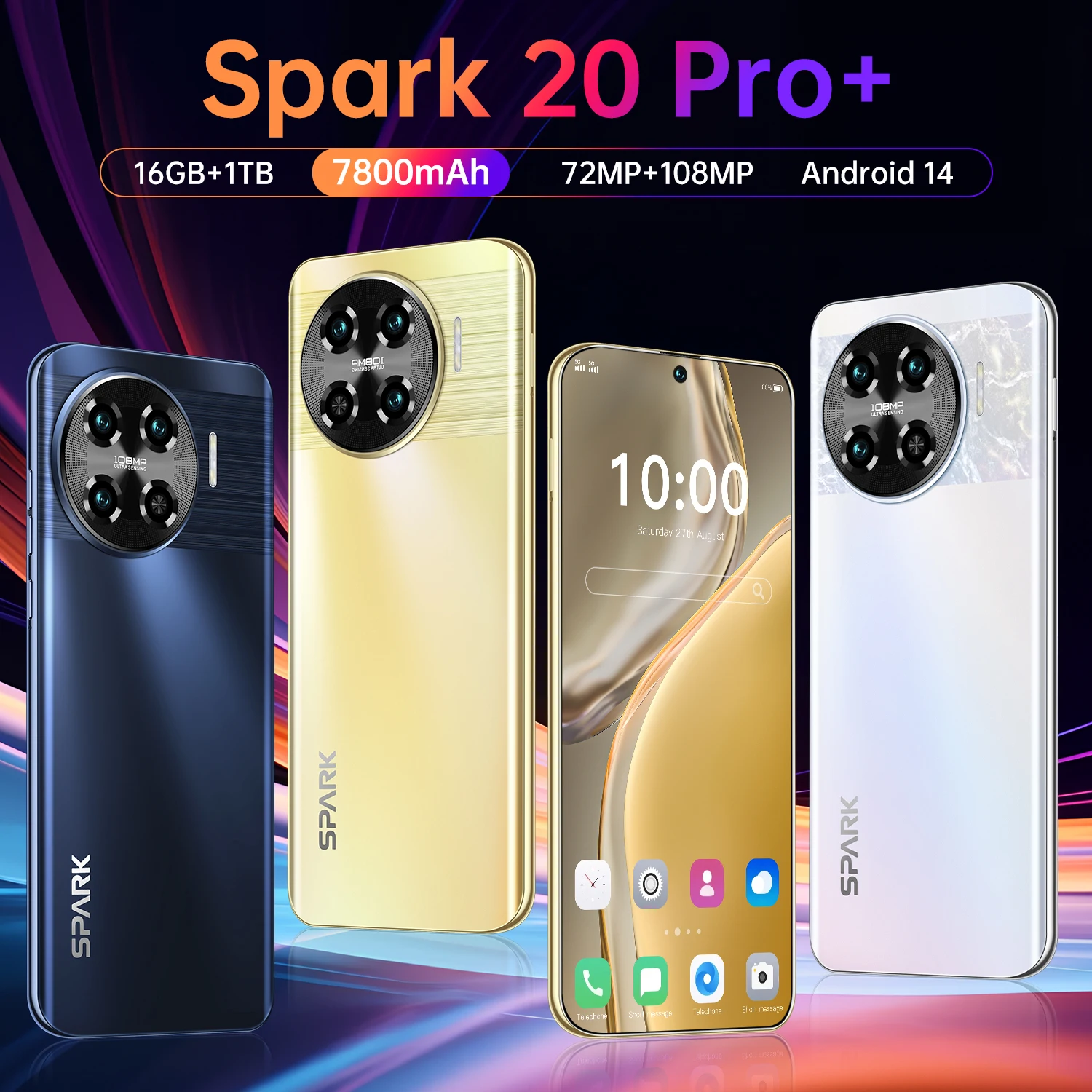 Global Version Spark20 Pro Unlocked Smartphone Smart Phone 16GB+1TB Original 4g mobile phone