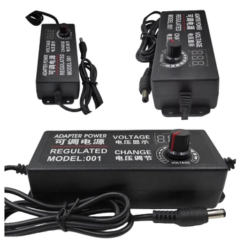 3-24V 3A adjustable voltage power adapter 12V DC speed control dimming light with pump motor digital display US power supply