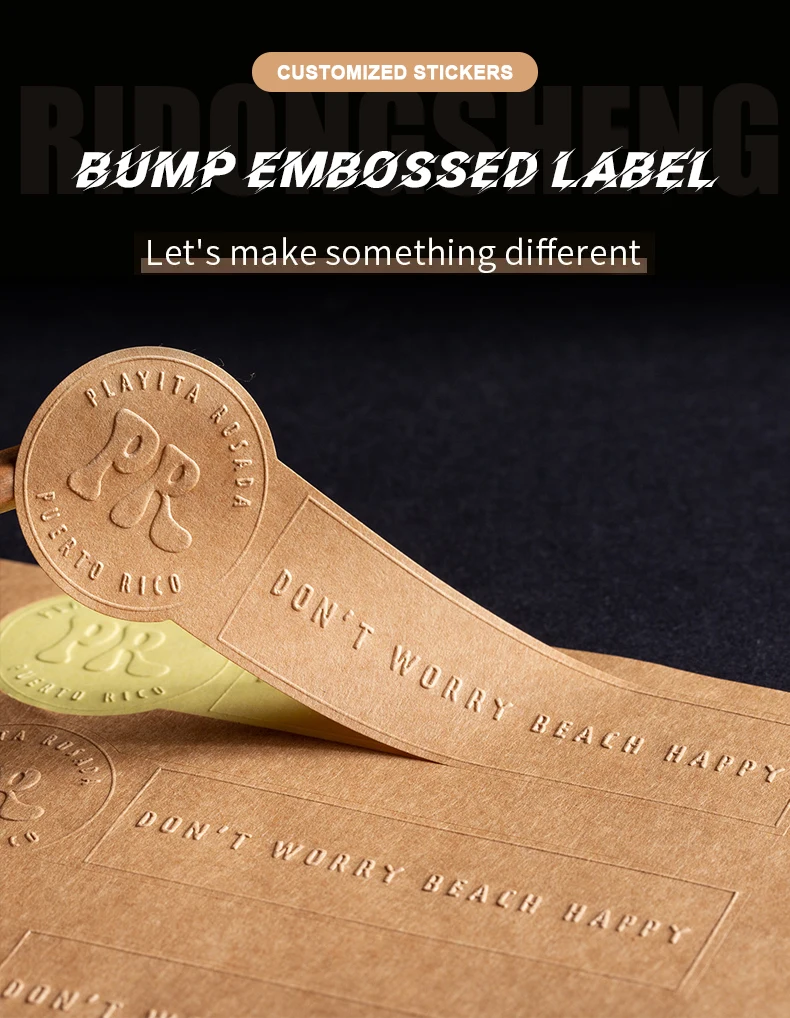 Custom Matte Sticker Embossed Label Printing Logo Gold Foil