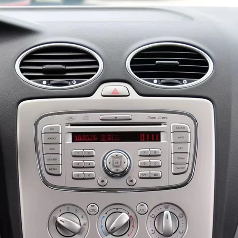 CheroCar 4-Pack Chrome AC Vent Trim Rings – Direct Fit For 2009–2014 Ford F150 (Center Dash)