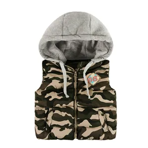 New Arrival Children Boys Light Weight Camouflage Down Waistcoat In Stock