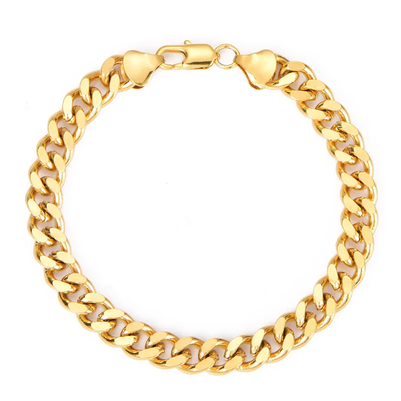 Fashion 18k Gold Plated Simple Curb 