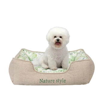 New Design Nature Style Linen Peach Skin Multifunction Lifteble Foldable Soft pet bed
