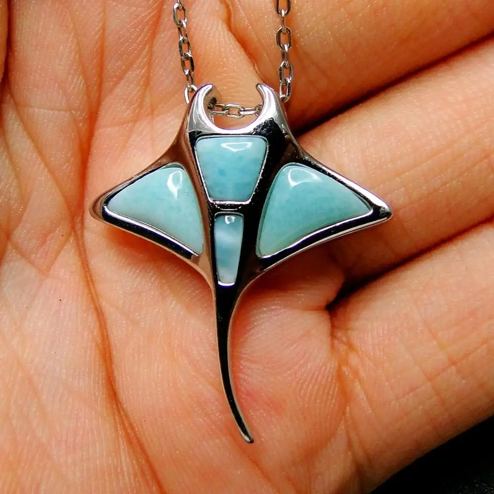 925 Sterling Silver Stingray Jewelry Larimar Natural Hawaii Manta Ray  Pendant| Alibaba.com