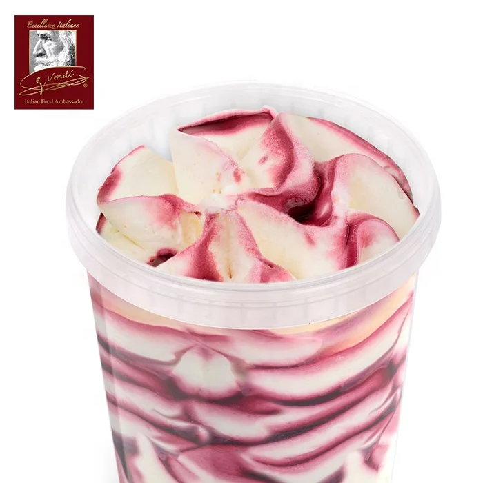Italian Ice Cream 500g Variegated Black Cherry Bucket Lupin Based