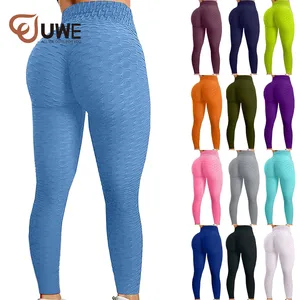 Women Butt High Waist Workout Fitness Ribbed Pants Para Mujer Push up Yoga Leggings for Women