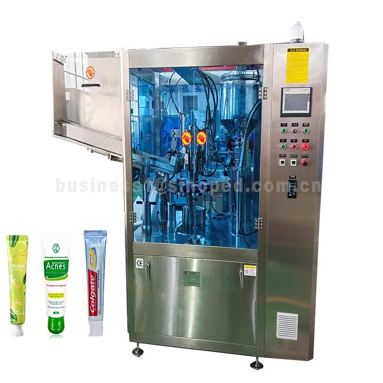 Automatic Skin Care Lotion Plastic Squeeze Tube Filing Sealing Machine Shampoo Hand Cream Soft