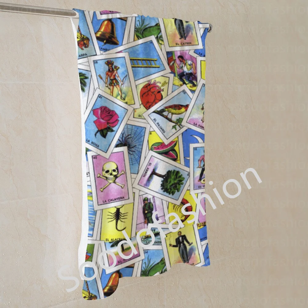 2024 Factory Cheap Price Custom Cartoon Mexican Bingo Game Card Party Supplies Quick Dry Beach Towel