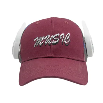 custom printed embroidery cotton rechargeable multifunctional hat listen music hat make call hat baseball cap