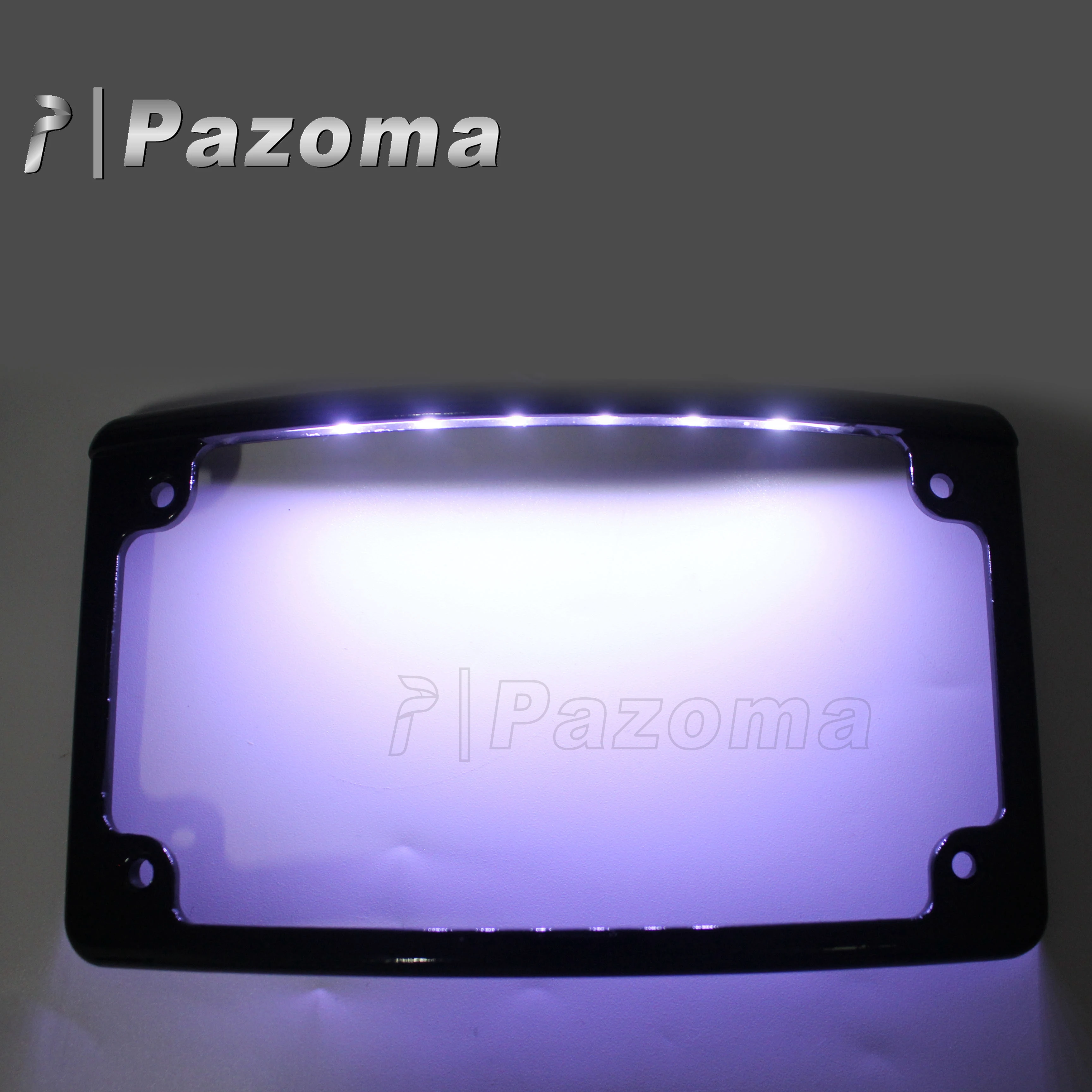 Curved License Plate Mount Relocation Bracket with LED Frame for Harley FXLRST FXLRS FLHRC FLHCS FLHCS FLSTFSE FXDC FXDX XL