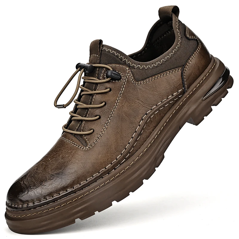 Factory Supply 4 Seasons Handmade Genuine Leather Men Casual Shoes