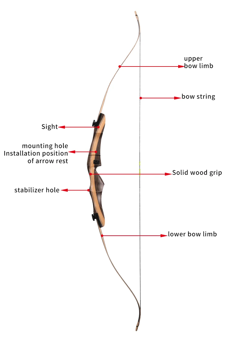 Archery Shooting Competition Wooden Riser Laminated Limbs Takedown ...