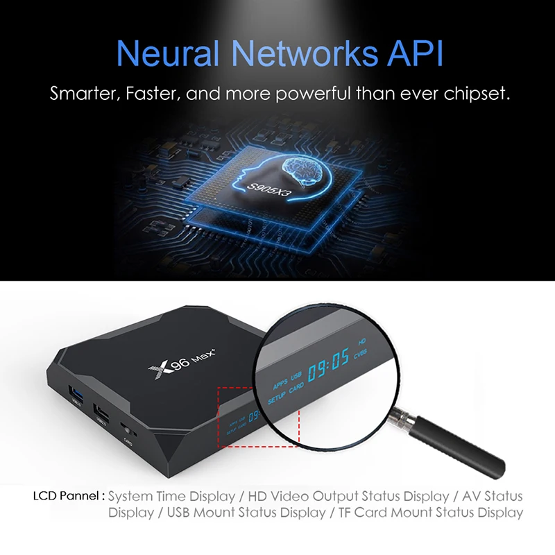 High Speed X96 Max + Box Android 8.1 Digital TV Box S905 64-bits Smart Tv Box Android