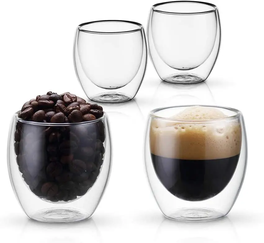 2.7oz 80 Ml Espresso Coffee Cups Demitasse Cups Double Walled Clear