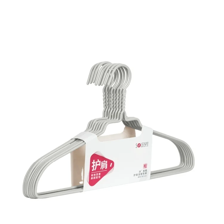 SOLELY Factory wholesale 16 inches Thick Wrinkle-free Hanger metal wire hanger with Plastic Coated