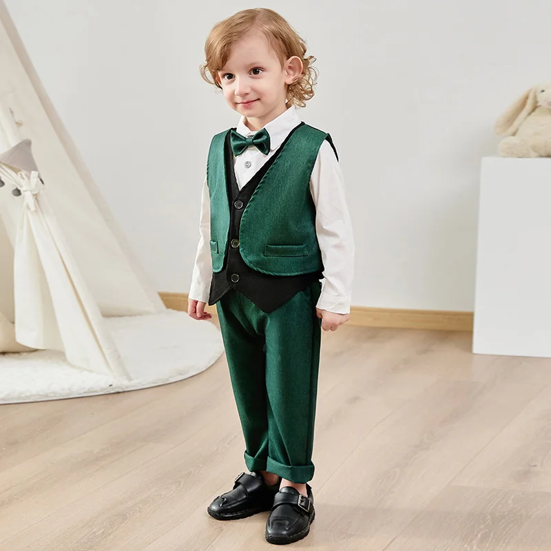 Boutique Custom Baby Boy Formal Suits Clothes Boys Gentleman Long