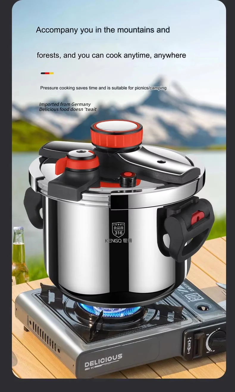 高品质燃气电磁炉316不锈钢锅厨房炊具防爆6L 10L压力锅