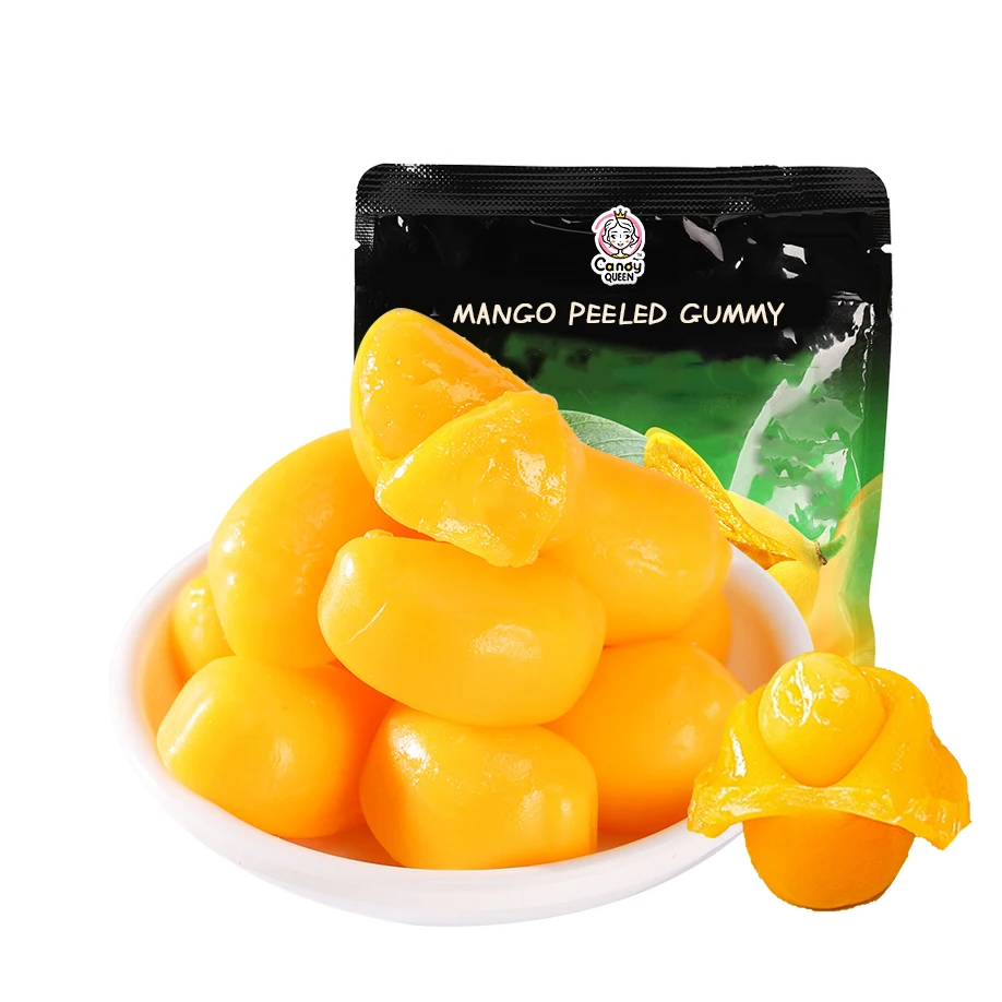 Factory Direct Sale Halal/kosher Certification 4D mango Peeled Gummy Jelly Soft Candy Bonbons
