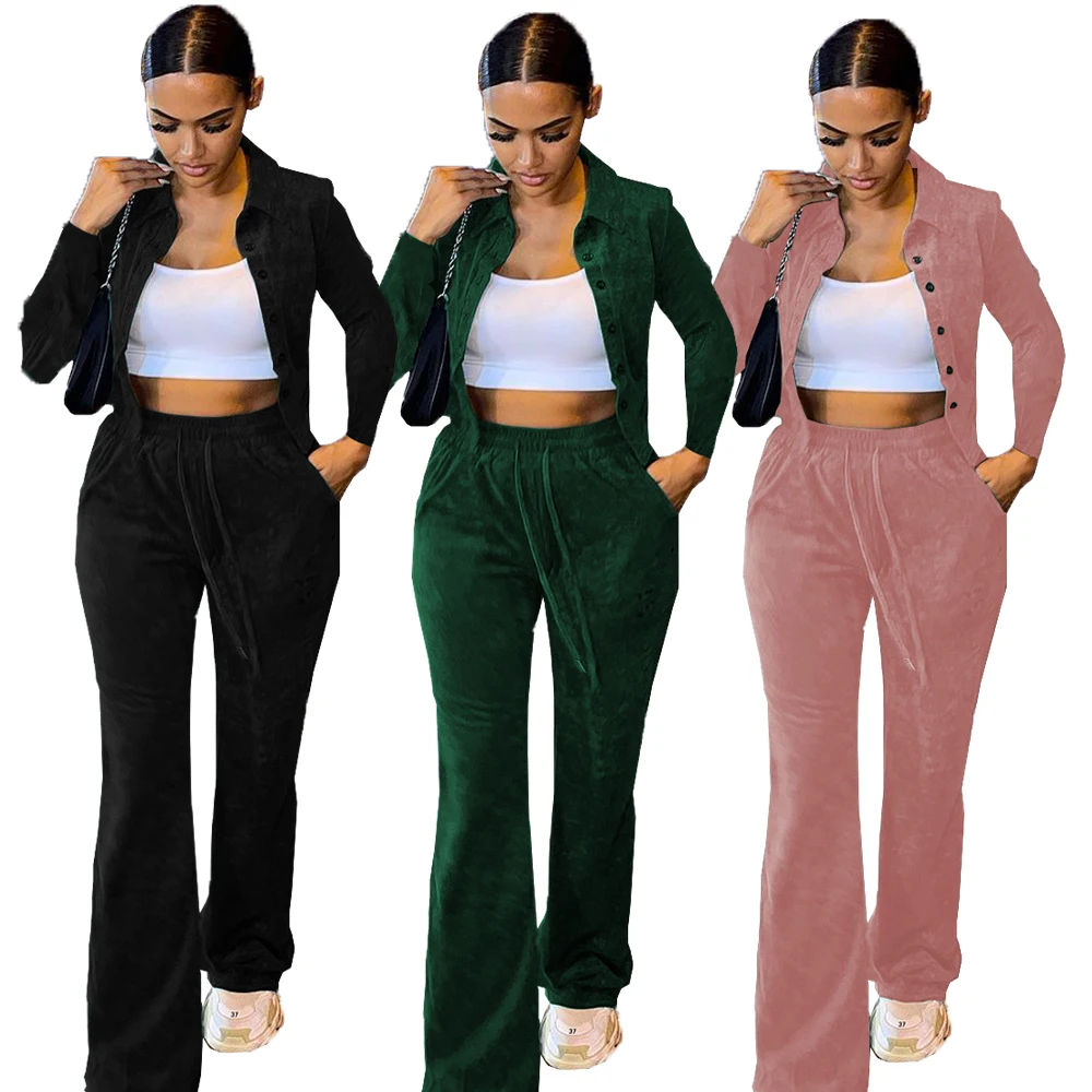 Fall Women Velvet Jogging Pants Linen 