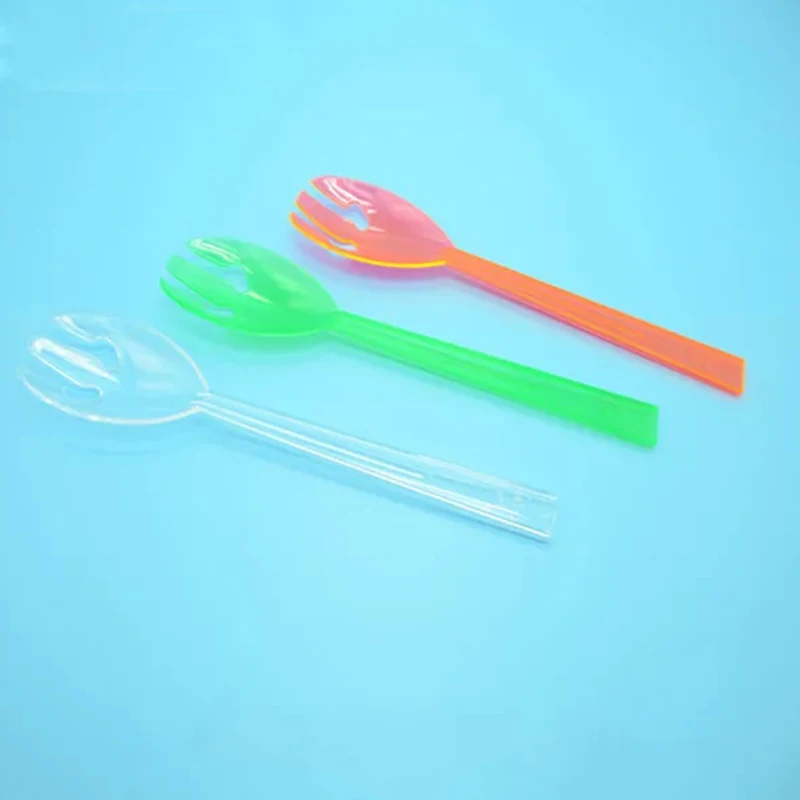Heavy Duty Transparent  Plastic Serving Spoons Colored Plastic Spoons Reusable Buffet Spoons for Party