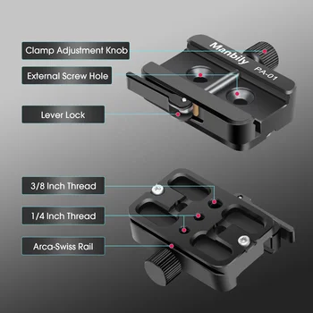 Manbily PA-01 Outdoor Shooting Rest Camera Quick Release  Clamp Adapter for Tripod detail image
