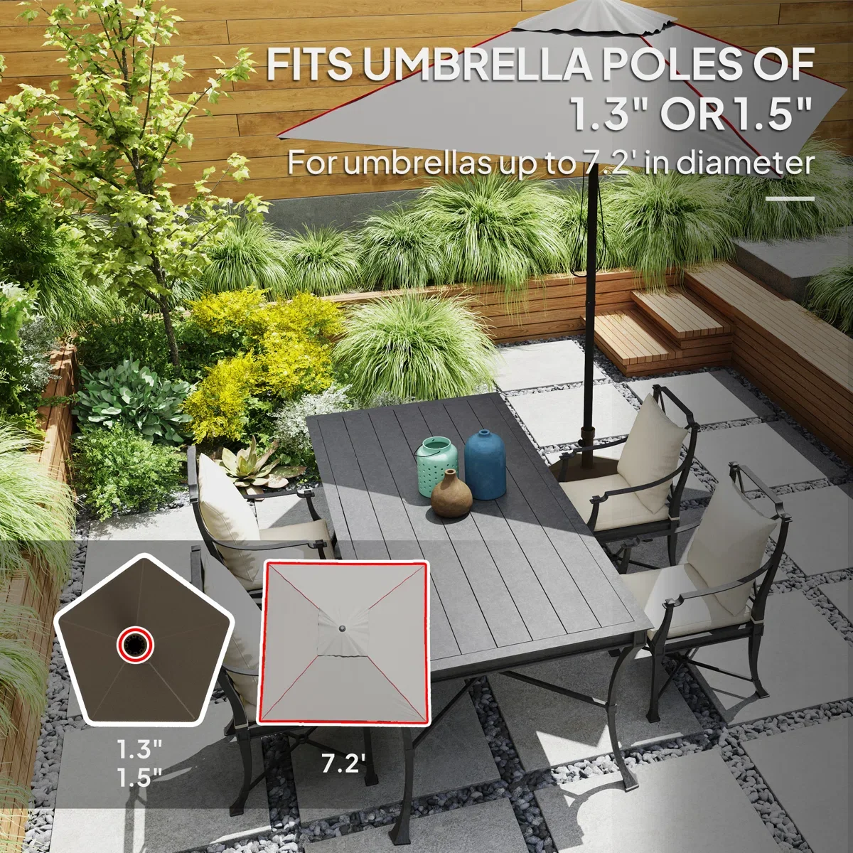 Modern Design PE Patio Umbrella Base Outdoor Furniture Use-Prohibited with Shipping for Courtyard details