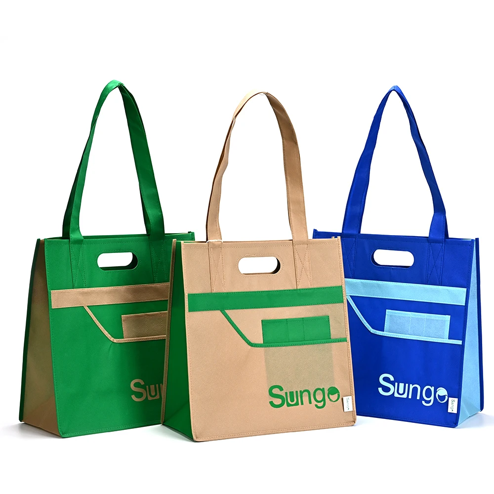 Wholesale Hot Selling High Quality Custom Printed Portable Large Tote Bags Thermal Waterproof Non-Woven Shopping Bags factory