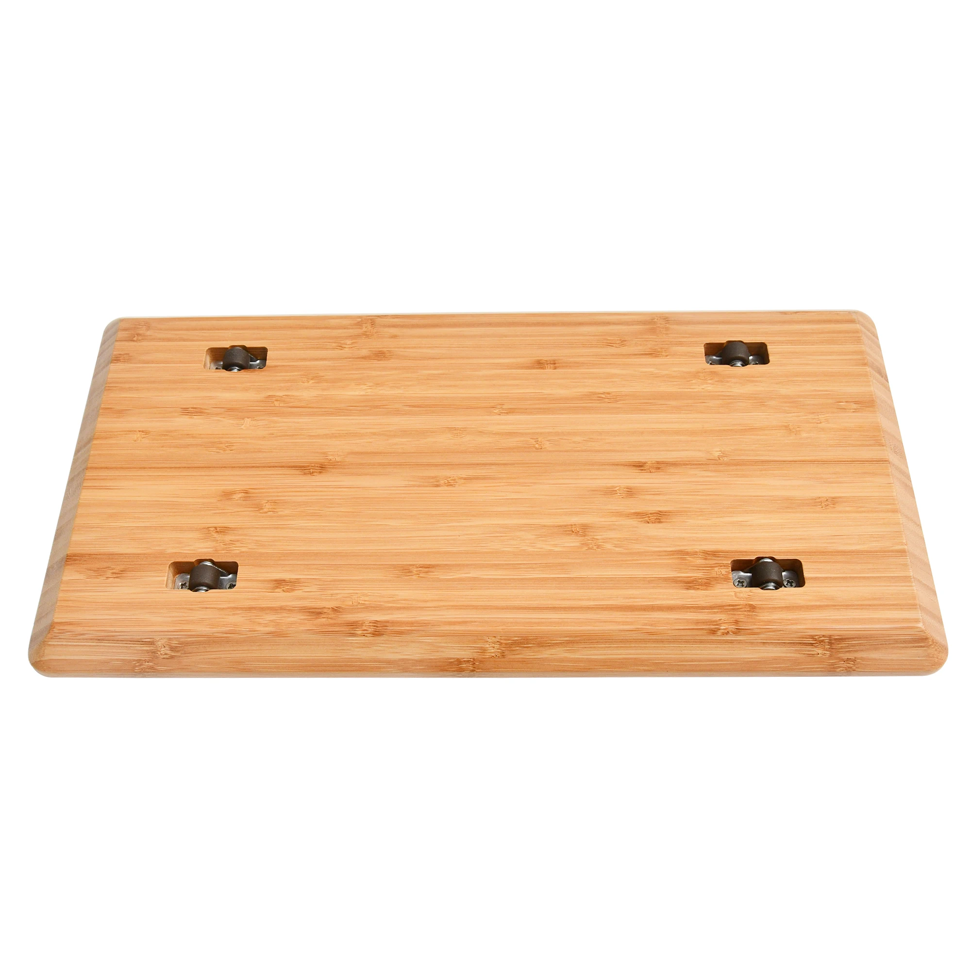 Bamboo Under Cabinet Sliding Tray with Smooth Rolling Wheels Countertop Kitchen Appliances Storage Holder for Coffee Maker