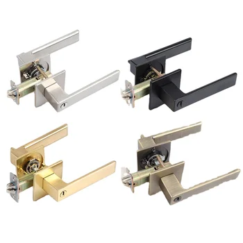 Modern Design Solid Zinc Alloy Handle Locks Indoor Wooden Door Locks for Bedroom Office & Bathroom Factory Wholesale for Hotels