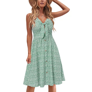 Skirts V Neck Casual Dresses Women's Summer Dresses Spring Sundress Beach Clothes Outfit Vacation