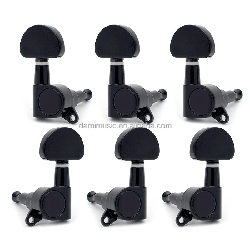 3R3L Guitar Tuning Pegs Sealed String Keys Tuners Machine Heads for Electric or Acoustic Guitar Red Bronze Button 