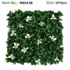 Dark Green Oval Leaf White Flower Grass Wall Panel