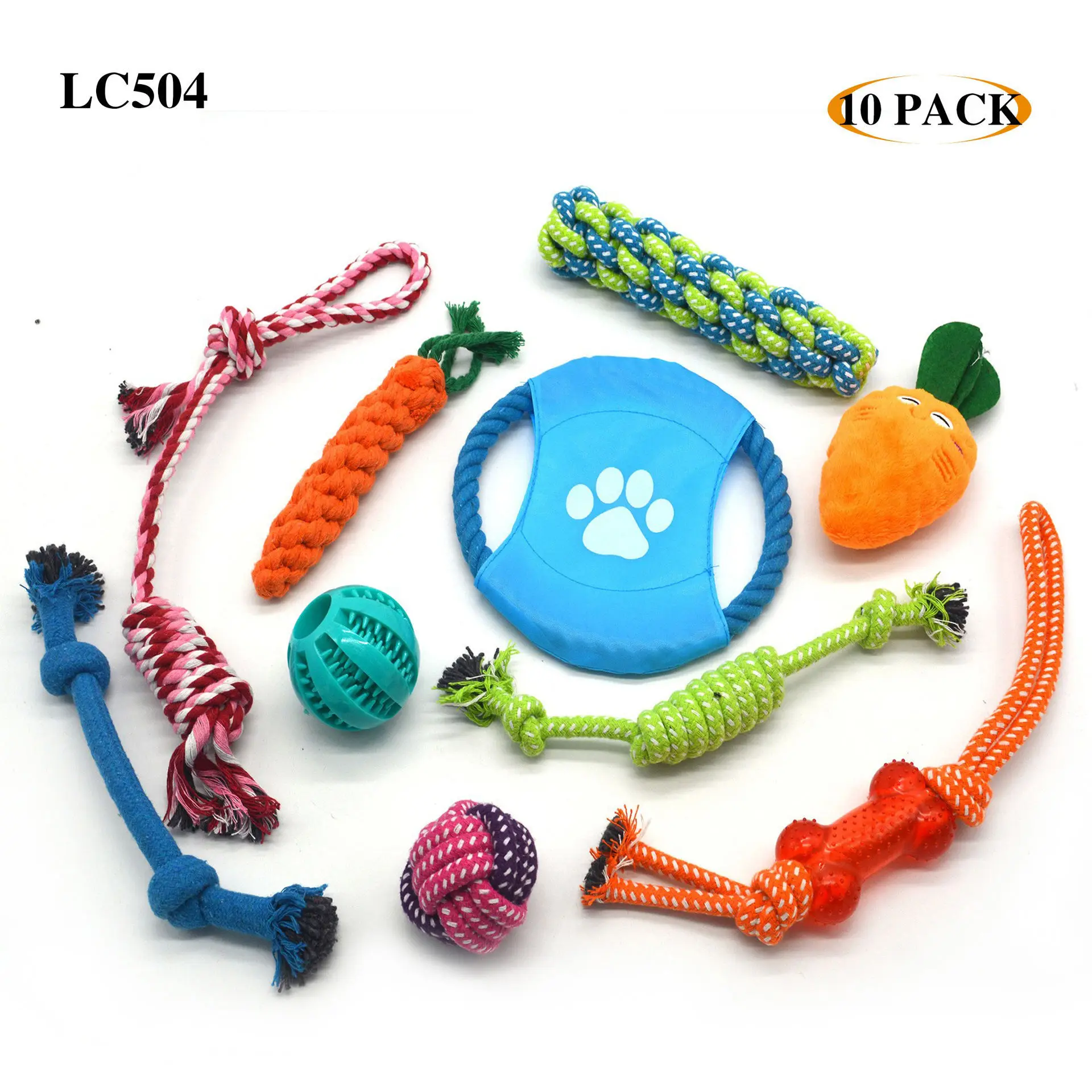 Qbellpet Custom 18 Pack Teeth Cleaning Aggressive Chew Dog Toy Set