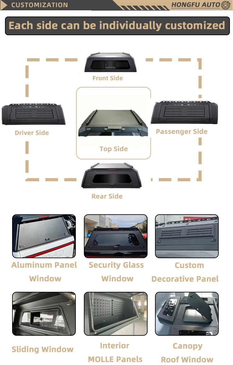 HF Hardtop Aluminum Pickup Truck Bed Cover Canopy UTE Cap Camper Shell ...