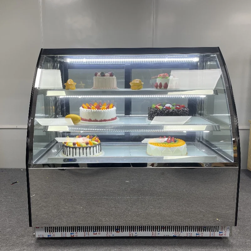 Small Double-Temperature Table Cake showcase and Dessert Display Cabinet Glass Refrigerator for Ice Cream Cooling Cooler